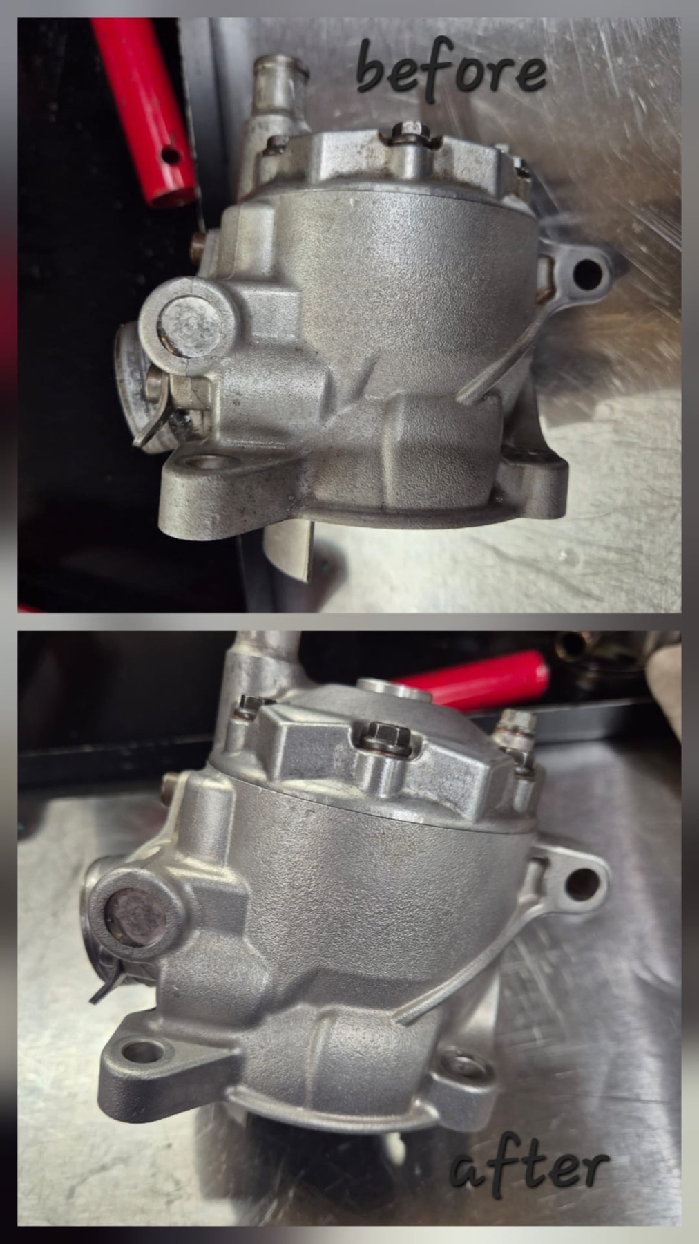 Before and after finishing